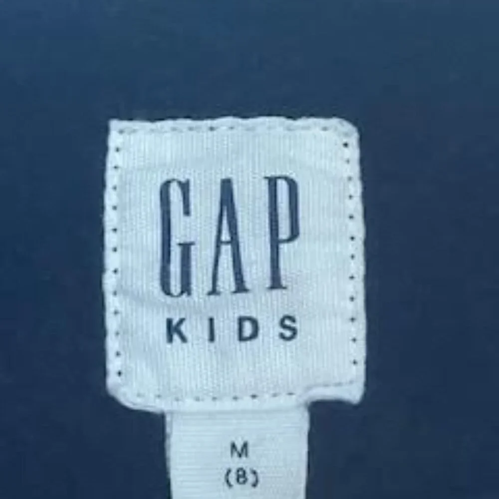 Boys' GAP Athletic Crew Neck Sweater (Size M - 8) Navy Blue with Orange Logo